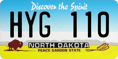 ND license plate HYG110