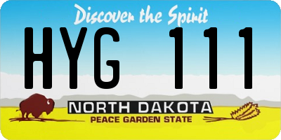 ND license plate HYG111