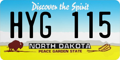 ND license plate HYG115