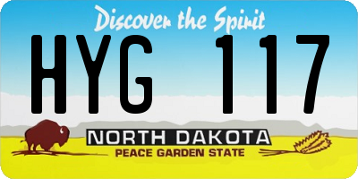 ND license plate HYG117