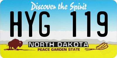ND license plate HYG119