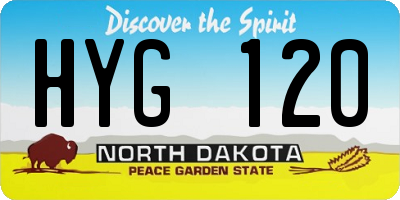 ND license plate HYG120