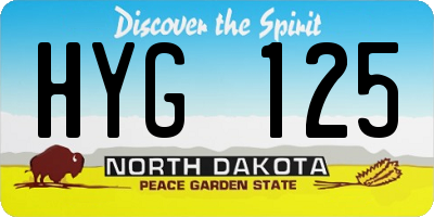 ND license plate HYG125