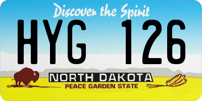 ND license plate HYG126