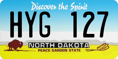 ND license plate HYG127