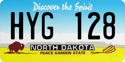 ND license plate HYG128
