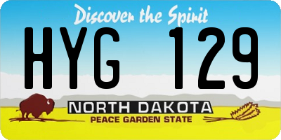 ND license plate HYG129