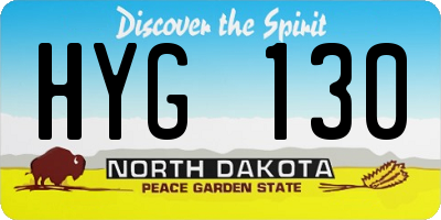 ND license plate HYG130