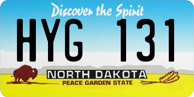 ND license plate HYG131
