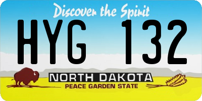 ND license plate HYG132