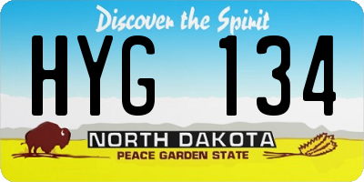 ND license plate HYG134