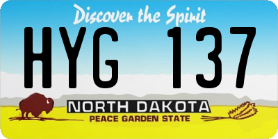 ND license plate HYG137