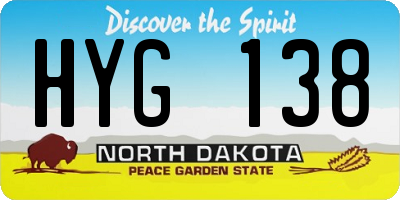 ND license plate HYG138