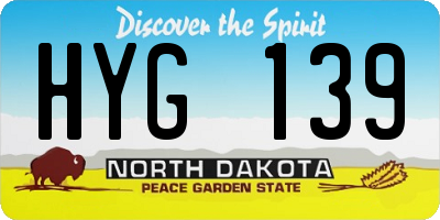 ND license plate HYG139