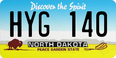 ND license plate HYG140