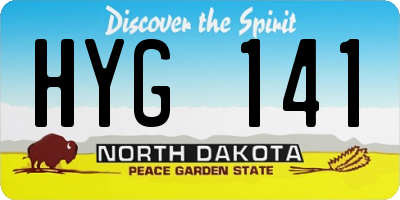 ND license plate HYG141