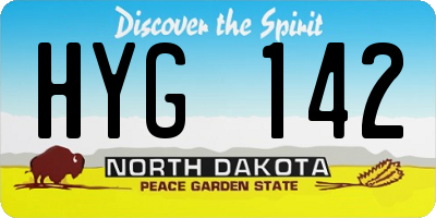 ND license plate HYG142