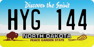 ND license plate HYG144