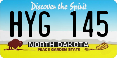 ND license plate HYG145