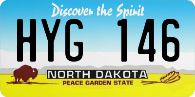 ND license plate HYG146