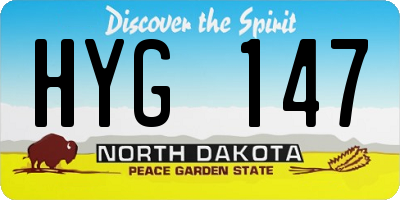 ND license plate HYG147
