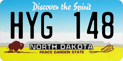ND license plate HYG148