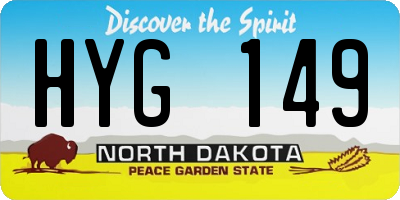 ND license plate HYG149