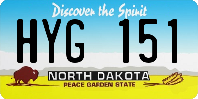 ND license plate HYG151
