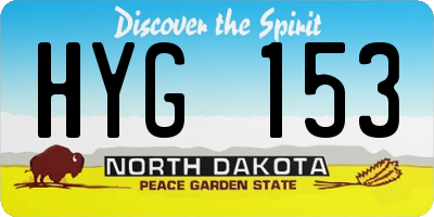 ND license plate HYG153