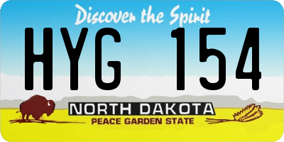 ND license plate HYG154