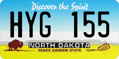 ND license plate HYG155
