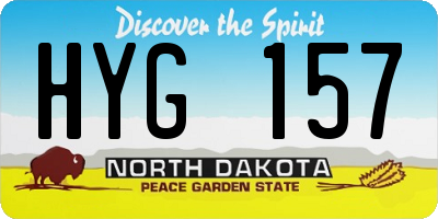 ND license plate HYG157
