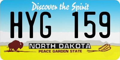 ND license plate HYG159