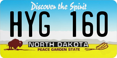 ND license plate HYG160