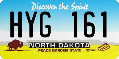 ND license plate HYG161