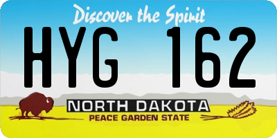 ND license plate HYG162