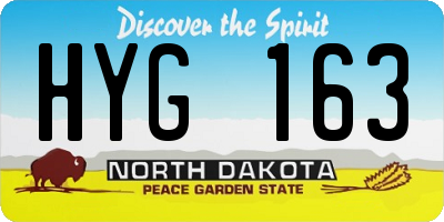 ND license plate HYG163