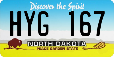 ND license plate HYG167