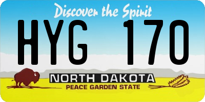 ND license plate HYG170