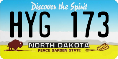 ND license plate HYG173