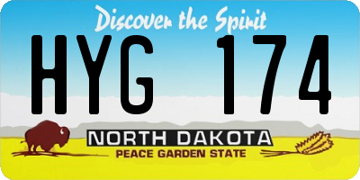 ND license plate HYG174