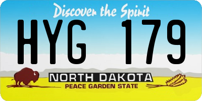 ND license plate HYG179