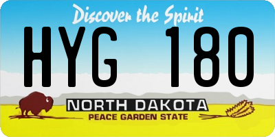 ND license plate HYG180