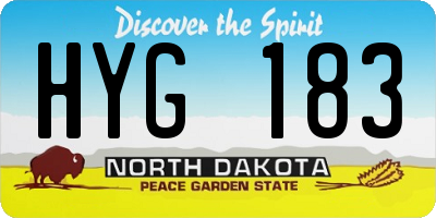 ND license plate HYG183