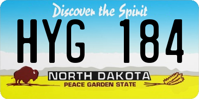 ND license plate HYG184
