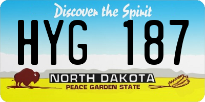 ND license plate HYG187