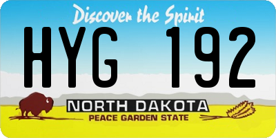 ND license plate HYG192