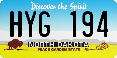 ND license plate HYG194