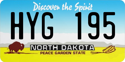 ND license plate HYG195