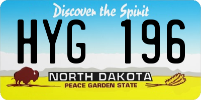 ND license plate HYG196